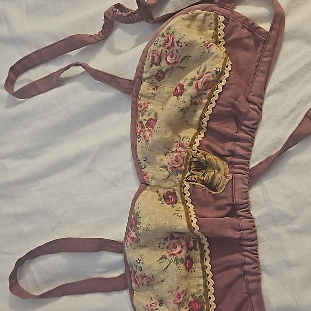Magnolia Pearl cotton Victorian cat adjustable bralette